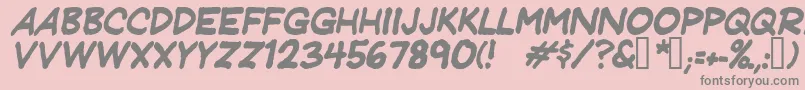 JeffreyprintJlItalic Font – Gray Fonts on Pink Background