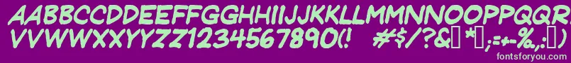 JeffreyprintJlItalic Font – Green Fonts on Purple Background