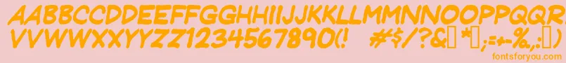 JeffreyprintJlItalic Font – Orange Fonts on Pink Background