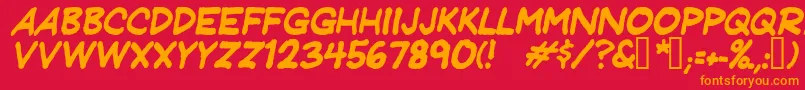 JeffreyprintJlItalic Font – Orange Fonts on Red Background