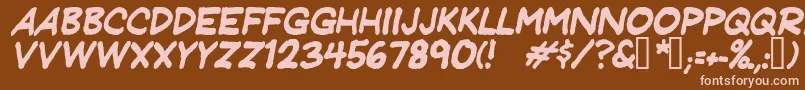 JeffreyprintJlItalic Font – Pink Fonts on Brown Background
