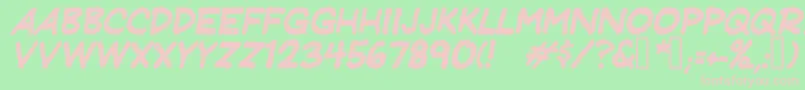 JeffreyprintJlItalic Font – Pink Fonts on Green Background