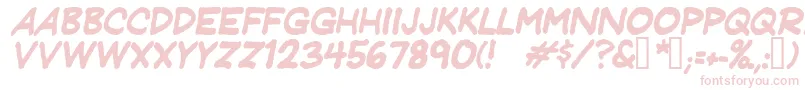 JeffreyprintJlItalic Font – Pink Fonts on White Background