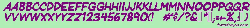 JeffreyprintJlItalic Font – Purple Fonts on Green Background