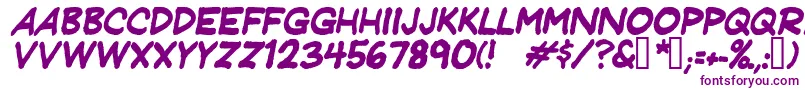 JeffreyprintJlItalic Font – Purple Fonts on White Background