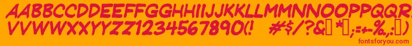 JeffreyprintJlItalic Font – Red Fonts on Orange Background