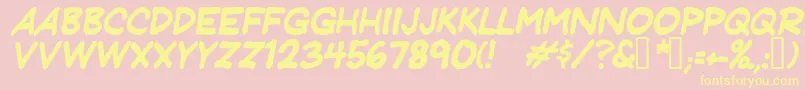 JeffreyprintJlItalic Font – Yellow Fonts on Pink Background
