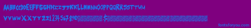 Scarecamp Font – Blue Fonts on Purple Background