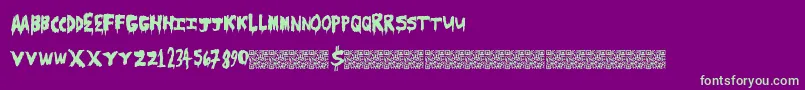 Scarecamp Font – Green Fonts on Purple Background