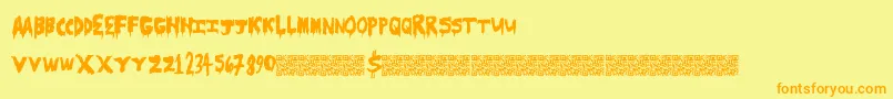 Scarecamp Font – Orange Fonts on Yellow Background
