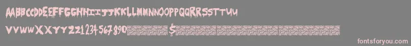 フォントScarecamp – 灰色の背景にピンクのフォント