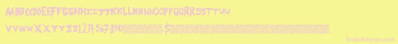 Scarecamp Font – Pink Fonts on Yellow Background