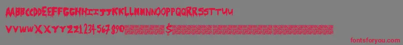Scarecamp Font – Red Fonts on Gray Background