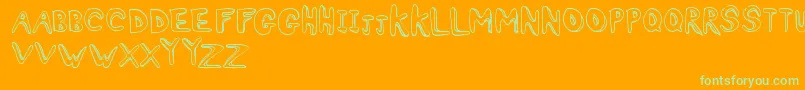 Шрифт Ashy – зелёные шрифты на оранжевом фоне