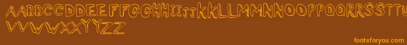 Ashy Font – Orange Fonts on Brown Background