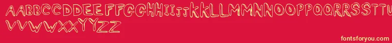 Ashy Font – Yellow Fonts on Red Background