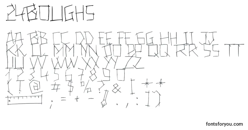 Schriftart 24Boughs – Alphabet, Zahlen, spezielle Symbole
