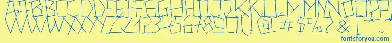 24Boughs Font – Blue Fonts on Yellow Background
