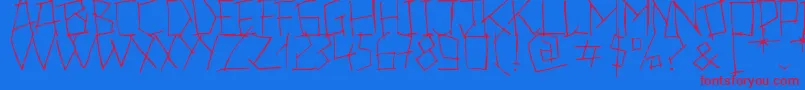 Fonte 24Boughs – fontes vermelhas em um fundo azul