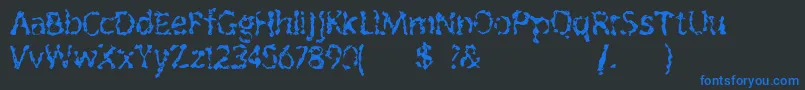 Outofink Font – Blue Fonts on Black Background