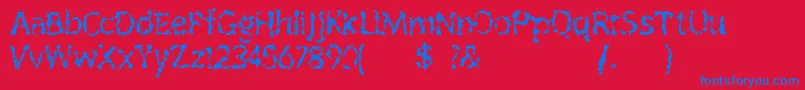 Outofink Font – Blue Fonts on Red Background