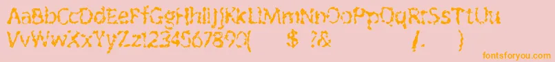 Outofink-Schriftart – Orangefarbene Schriften auf rosa Hintergrund