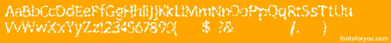 Outofink Font – White Fonts on Orange Background