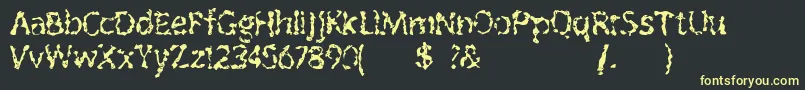 Outofink Font – Yellow Fonts on Black Background