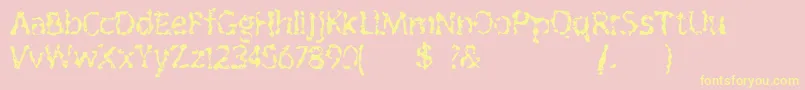 Outofink Font – Yellow Fonts on Pink Background