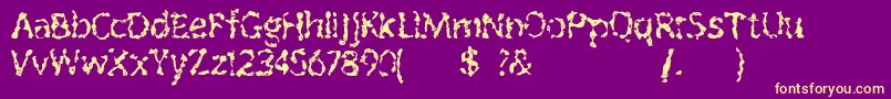 Outofink Font – Yellow Fonts on Purple Background