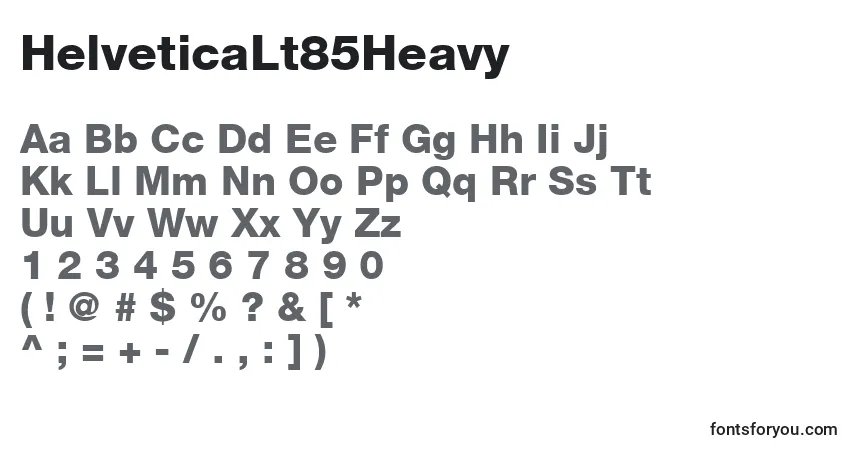 Czcionka HelveticaLt85Heavy – alfabet, cyfry, specjalne znaki
