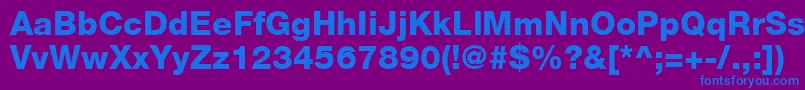 HelveticaLt85Heavy Font – Blue Fonts on Purple Background