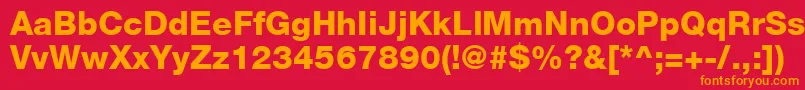 Police HelveticaLt85Heavy – polices orange sur fond rouge