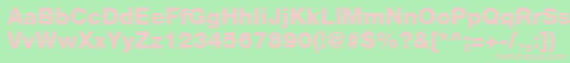 Fonte HelveticaLt85Heavy – fontes rosa em um fundo verde