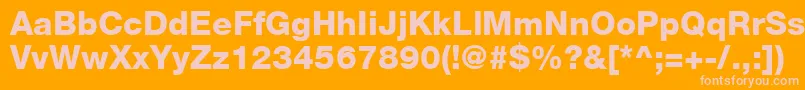 Czcionka HelveticaLt85Heavy – różowe czcionki na pomarańczowym tle