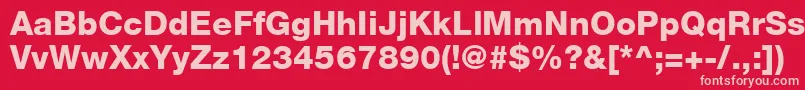 HelveticaLt85Heavy Font – Pink Fonts on Red Background
