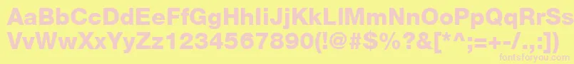 HelveticaLt85Heavy Font – Pink Fonts on Yellow Background