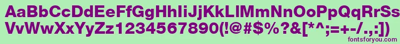 HelveticaLt85Heavy Font – Purple Fonts on Green Background