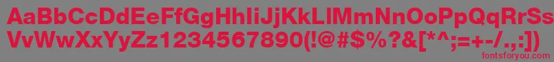 HelveticaLt85Heavy Font – Red Fonts on Gray Background