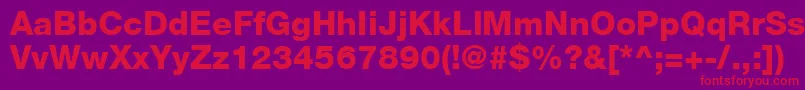 HelveticaLt85Heavy Font – Red Fonts on Purple Background