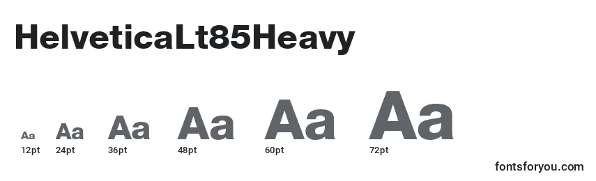 Размеры шрифта HelveticaLt85Heavy