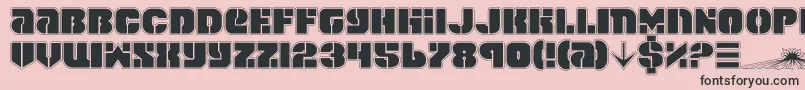 SpaceCruiserPro-fontti – mustat fontit vaaleanpunaisella taustalla