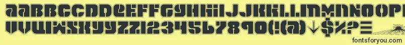 SpaceCruiserPro-fontti – mustat fontit keltaisella taustalla