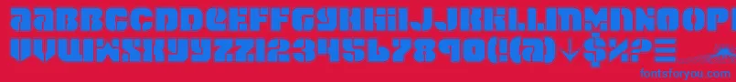 SpaceCruiserPro Font – Blue Fonts on Red Background