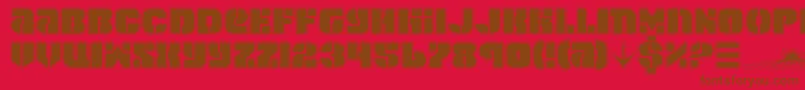 フォントSpaceCruiserPro – 赤い背景に茶色の文字