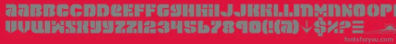 SpaceCruiserPro-Schriftart – Graue Schriften auf rotem Hintergrund
