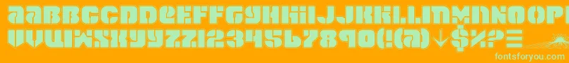 SpaceCruiserPro Font – Green Fonts on Orange Background