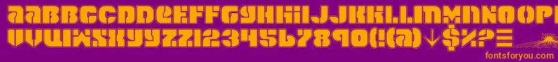 SpaceCruiserPro Font – Orange Fonts on Purple Background