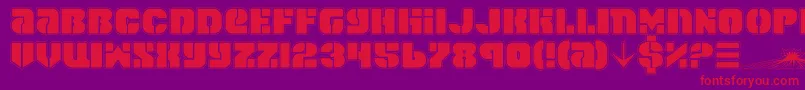 SpaceCruiserPro Font – Red Fonts on Purple Background