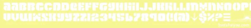SpaceCruiserPro-fontti – valkoiset fontit keltaisella taustalla